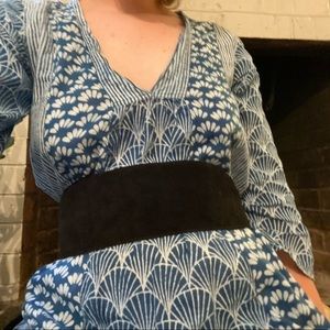 Vintage 80s suede black waist/hip tie belt